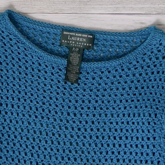 Ralph Lauren Exclusive Hand Knit For LRL Mercerized Open Knit Sweater - Picture 9 of 13